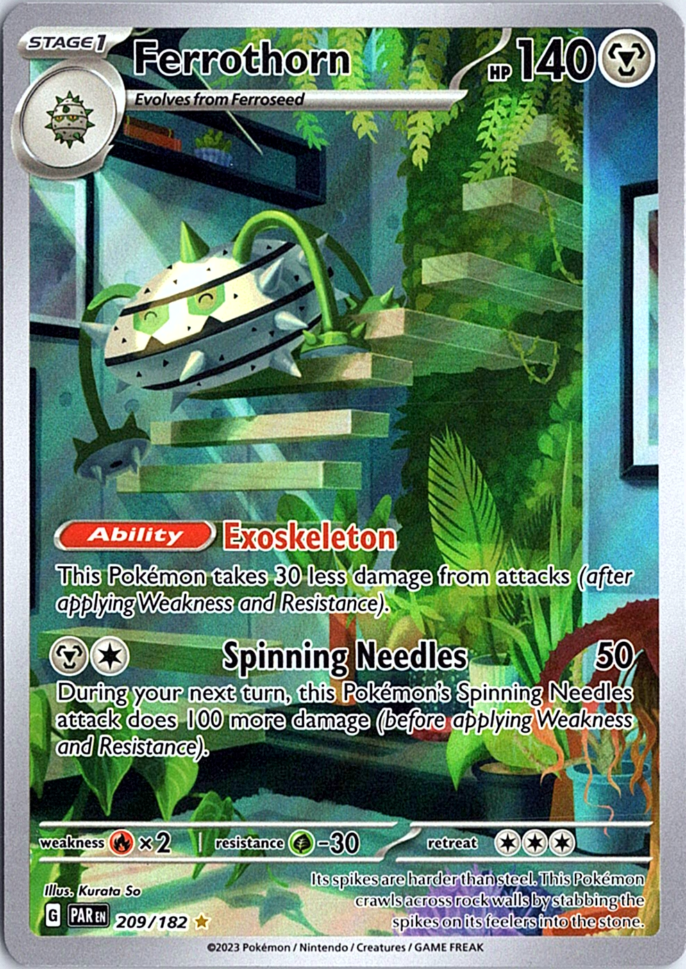 Ferrothorn Illustration Rare SV04: Paradox Rift 209/182 NM