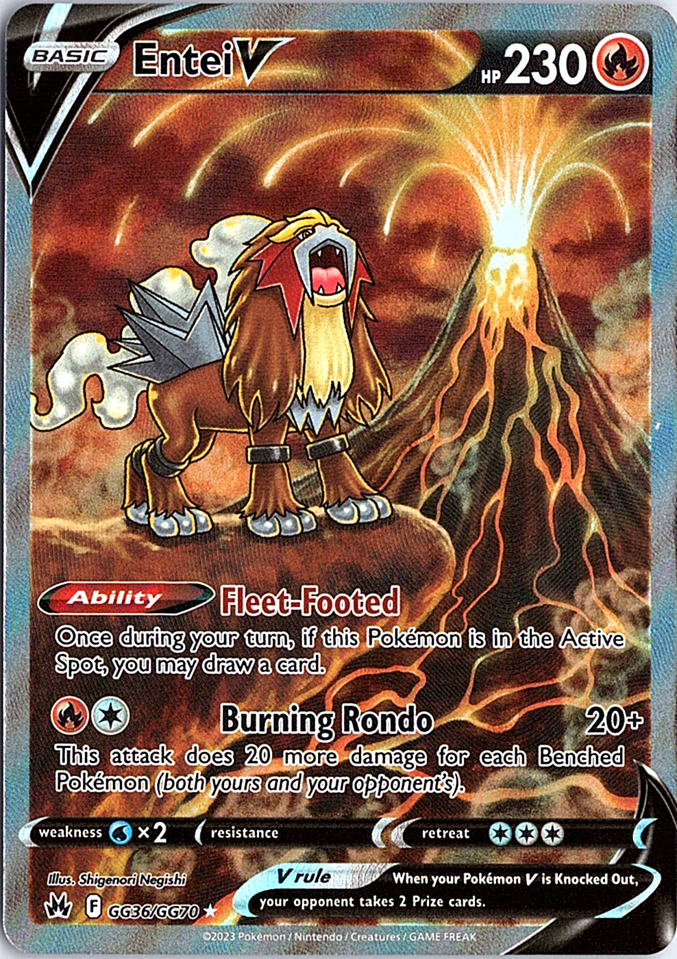 Entei V Ultra Rare SWSH: Crown Zenith: Galarian Gallery GG36/GG70 NM