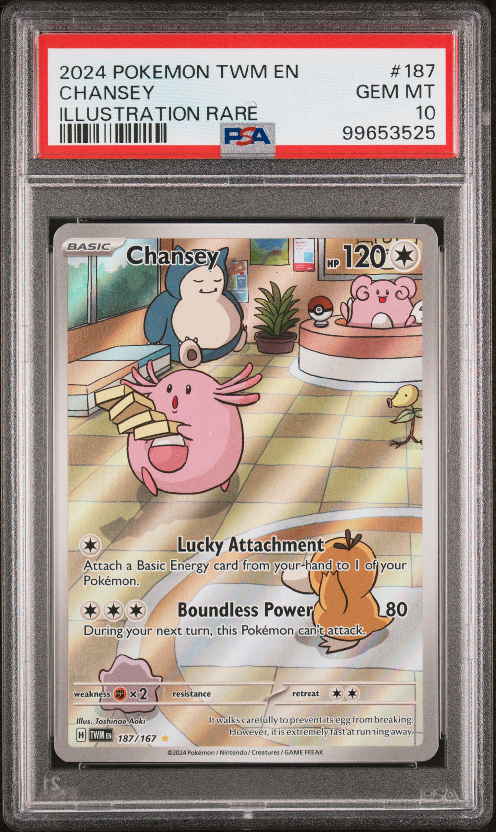 2024 Pokemon Twm En-Twilight Masquerade #187 Chansey Illustration Rare PSA 10