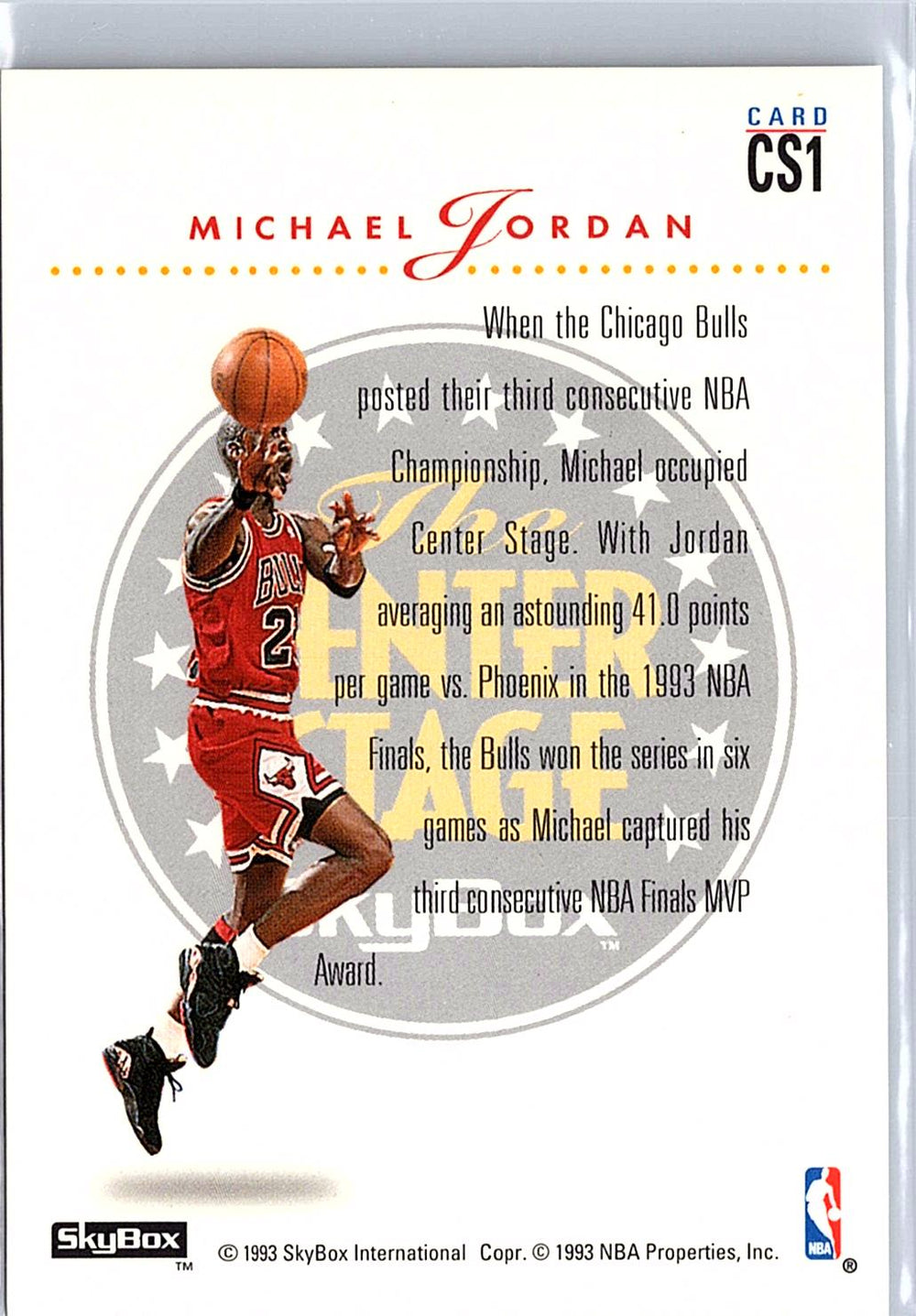 1993-94 SkyBox Premium #CS1 Michael Jordan Center Stage
