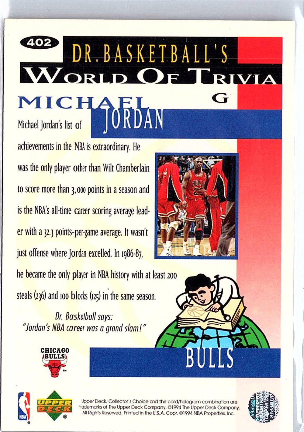 1994-95 Upper Deck #402 Michael Jordan Michael Jordan He's Back Reprints