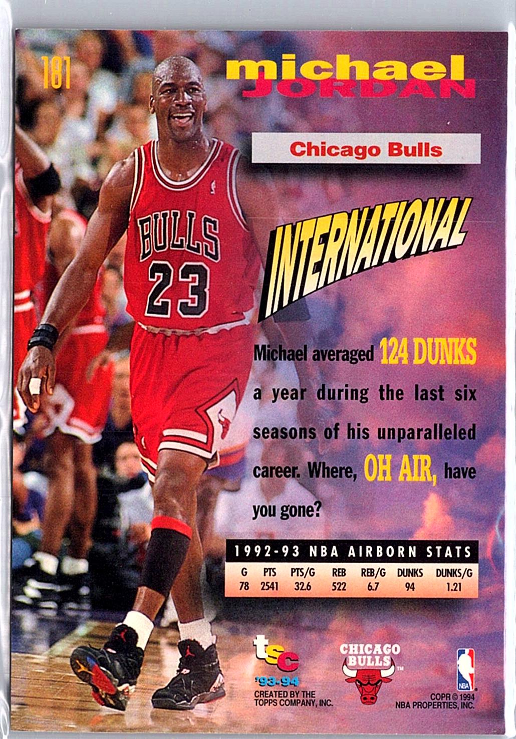 1993-94 Stadium Club #181 Michael Jordan