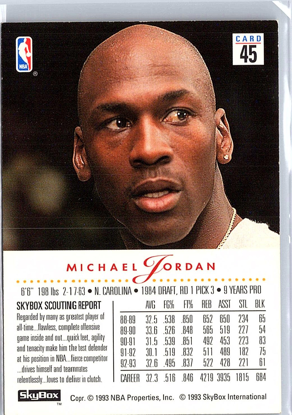 1993-94 SkyBox Premium #45 Michael Jordan