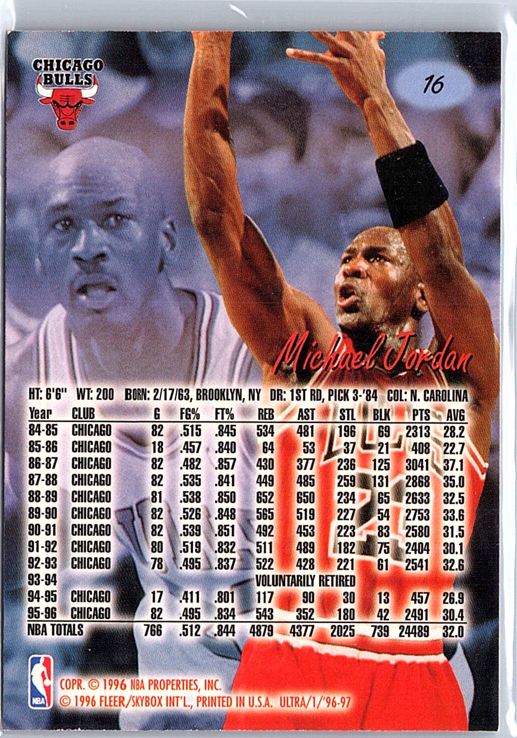 1996-97 Ultra #16 Michael Jordan