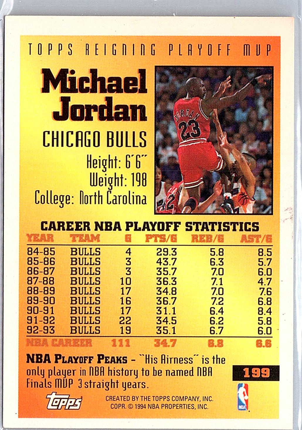 1993-94 Topps #199 Michael Jordan