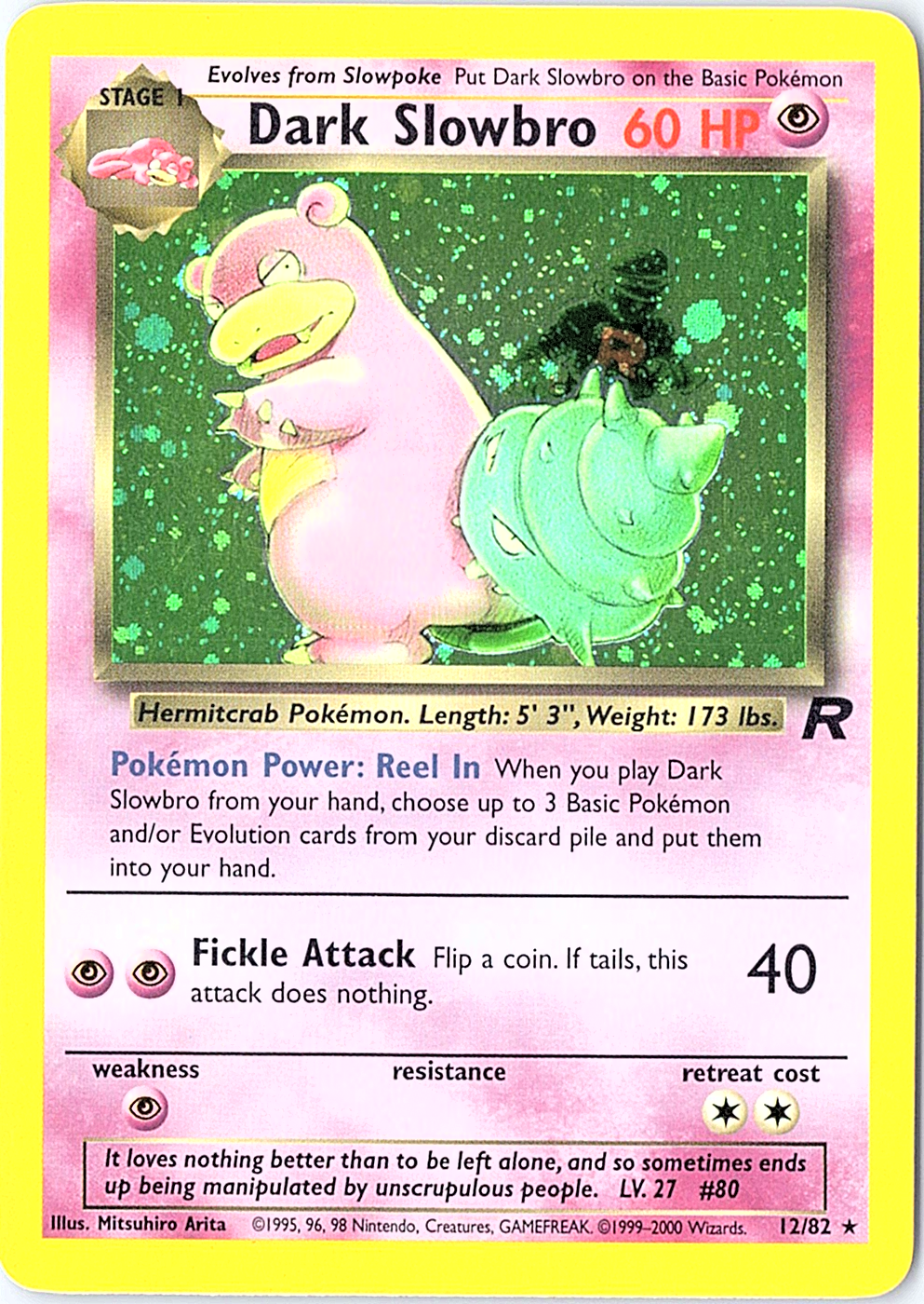 Dark Slowbro (12) Holo Rare Team Rocket 12/82 NM