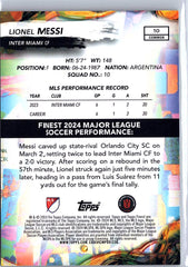 2024 Finest MLS #10 Lionel Messi Checkerboard Refractor