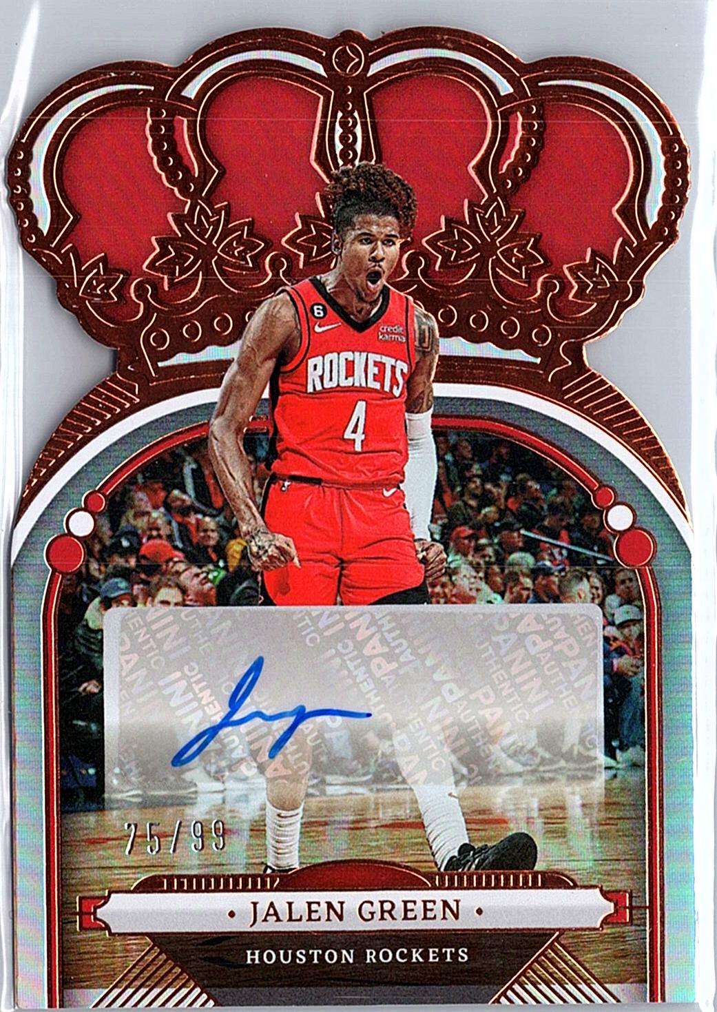 2023-24 Panini Crown Royale #CA-JGR Jalen Green Crown Autographs /99