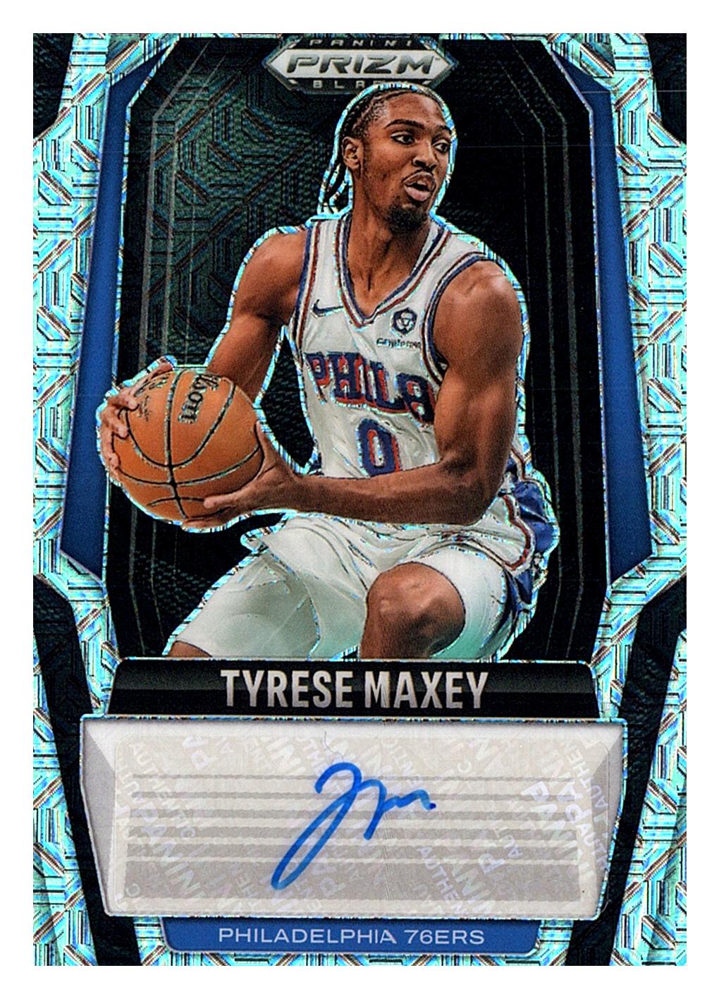 2024-25 Panini Prizm Black #SIG-MAX Tyrese Maxey Signatures Prizms /25