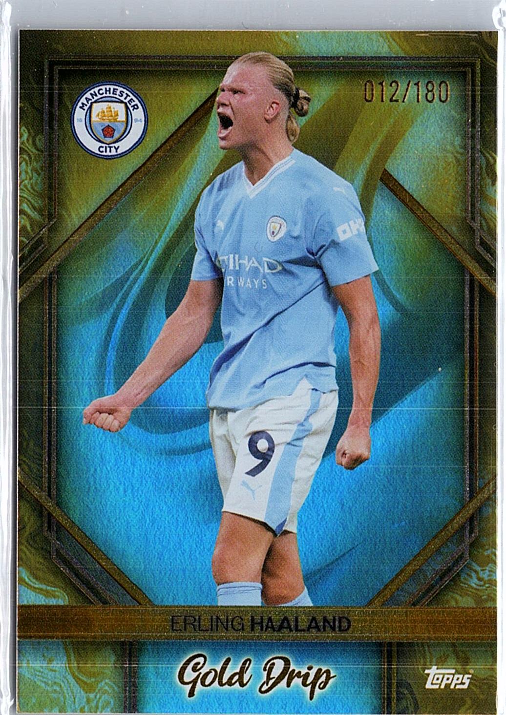 2023-24 Topps Manchester City Team Set #46 Erling Haaland Aqua #/180