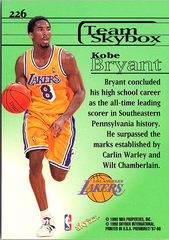Kobe Bryant SkyBox Premium 226 NM (Back)