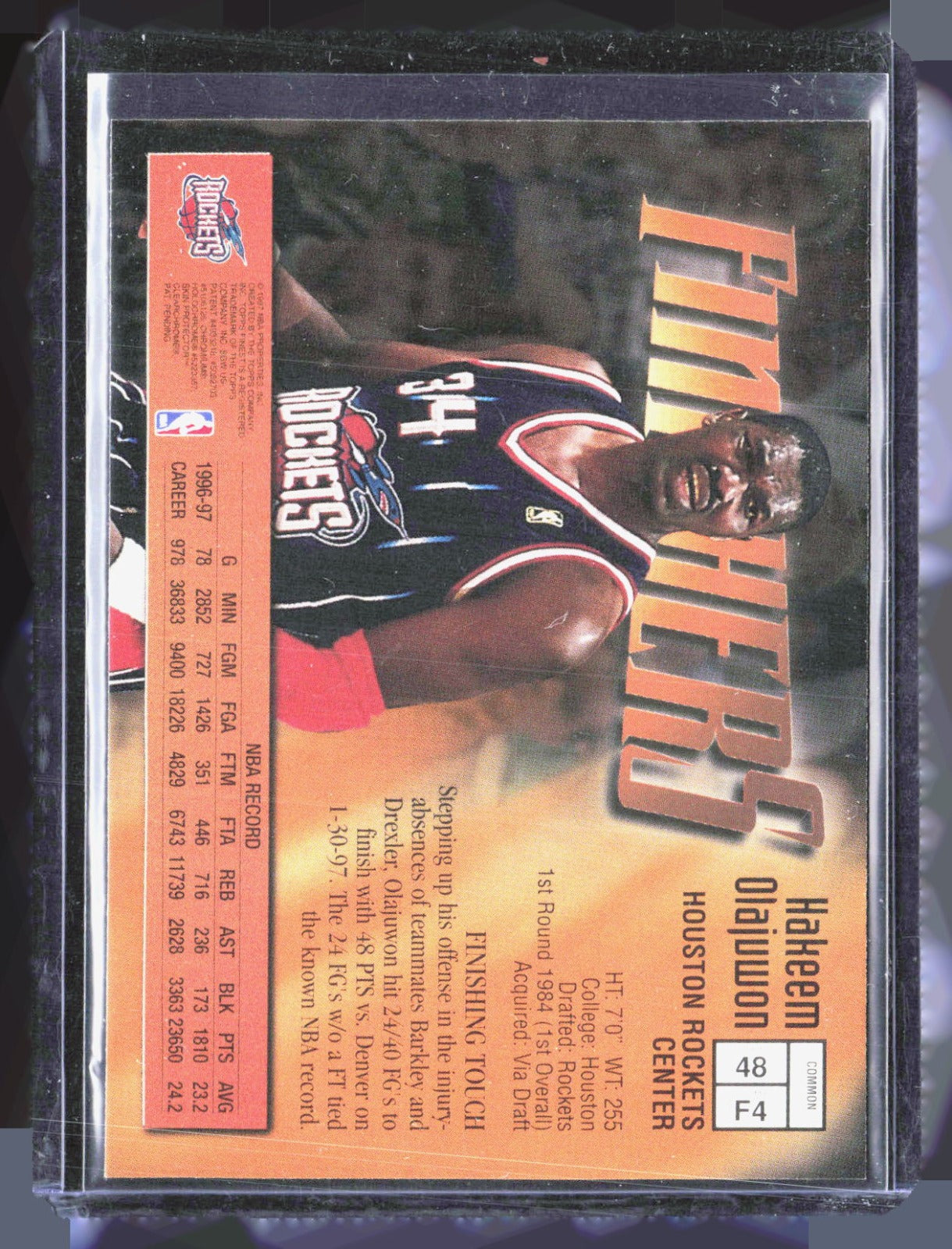 1997-98 Finest Hakeem Olajuwon 48 Basketball Houston Rockets