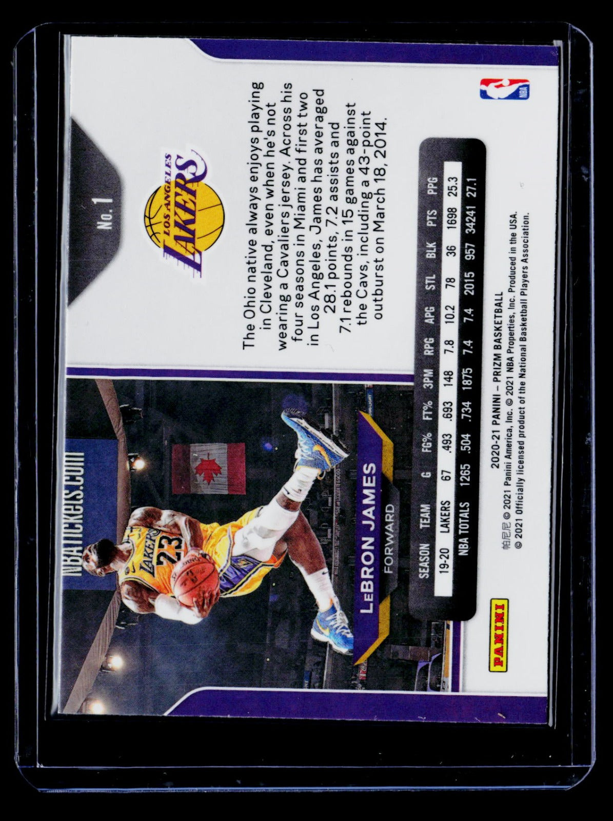 Lebron James Panini Prizm 1 NM