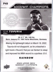 2023 Upper Deck Goodwin Champions #P49 Ilia Topuria Platinum Rainbow
