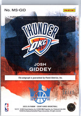2023-24 Panini Court Kings #MS-GID Josh Giddey Masterstrokes Ruby #/49