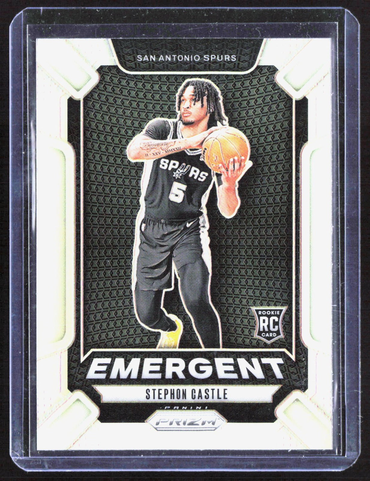 2024-25 Panini Prizm Emergent Prizms Silver Stephon Castle 29 San Antonio Spurs