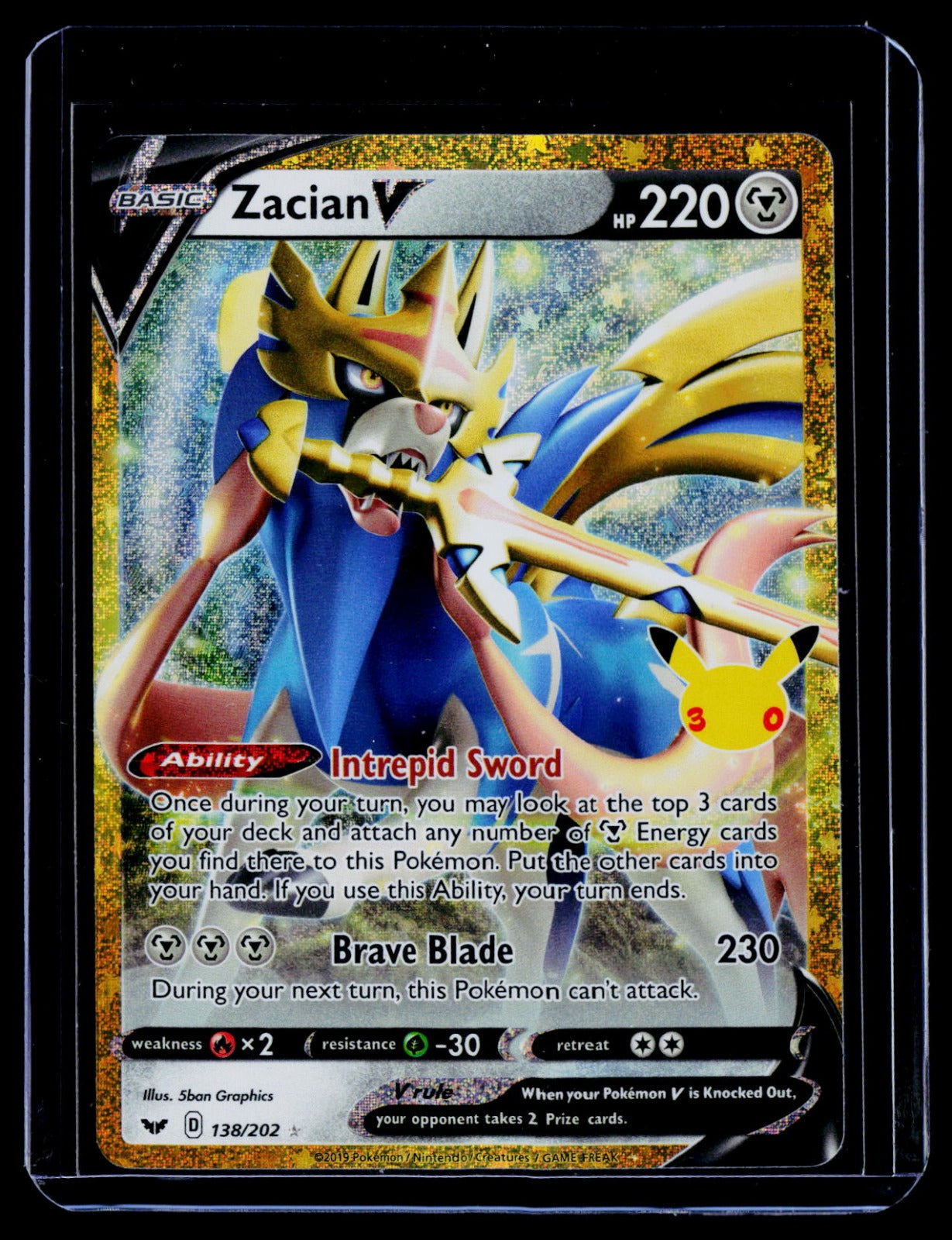 Zacian V Holo ME: 30th Celebration Classic Collection 138/202 NM