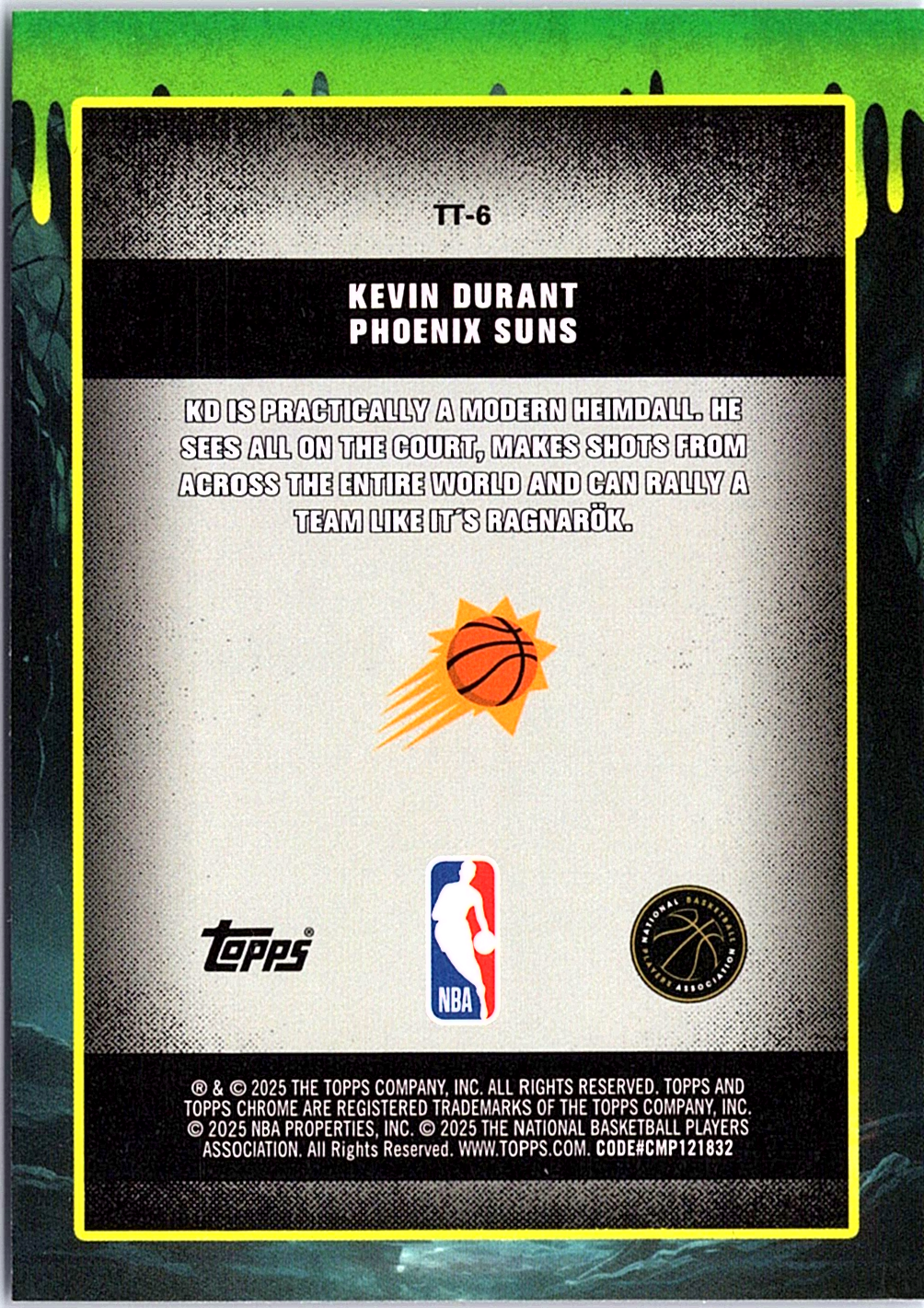 Kevin Durant Topps Chrome - Tall Tales Purple Geometric Refractor TT-6 NM (Back)