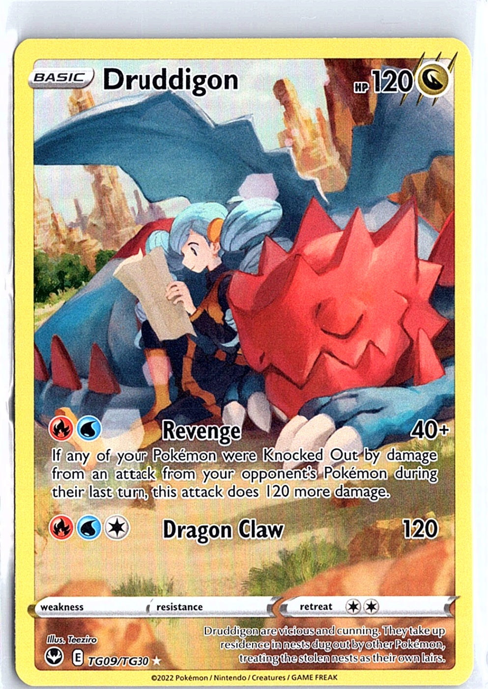 Druddigon Ultra Rare SWSH12: Silver Tempest Trainer Gallery TG09/TG30 NM