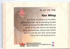 2003-04 Fleer Genuine Insider #6 TG Yao Ming Tools of the Game