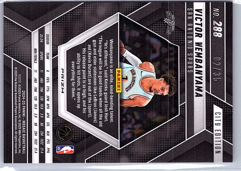 2024-25 Panini Mosaic #288 Victor Wembanyama International Blue Mosaic #/35