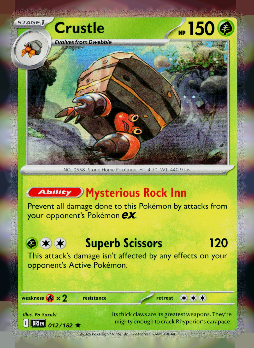 Crustle DRI 012/182 Holo NM