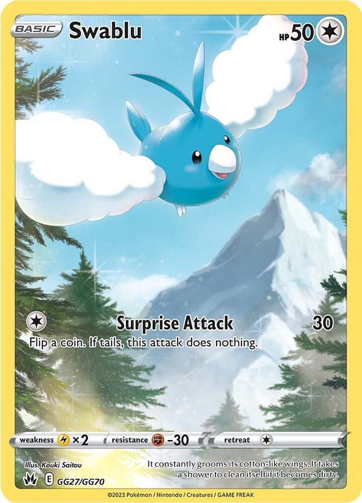 Swablu Ultra Rare SWSH: Crown Zenith: Galarian Gallery GG27/GG70 NM