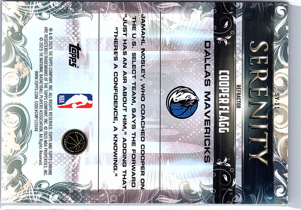 2025-26 Topps Chrome #SY-11 Cooper Flagg Serenity Refractor