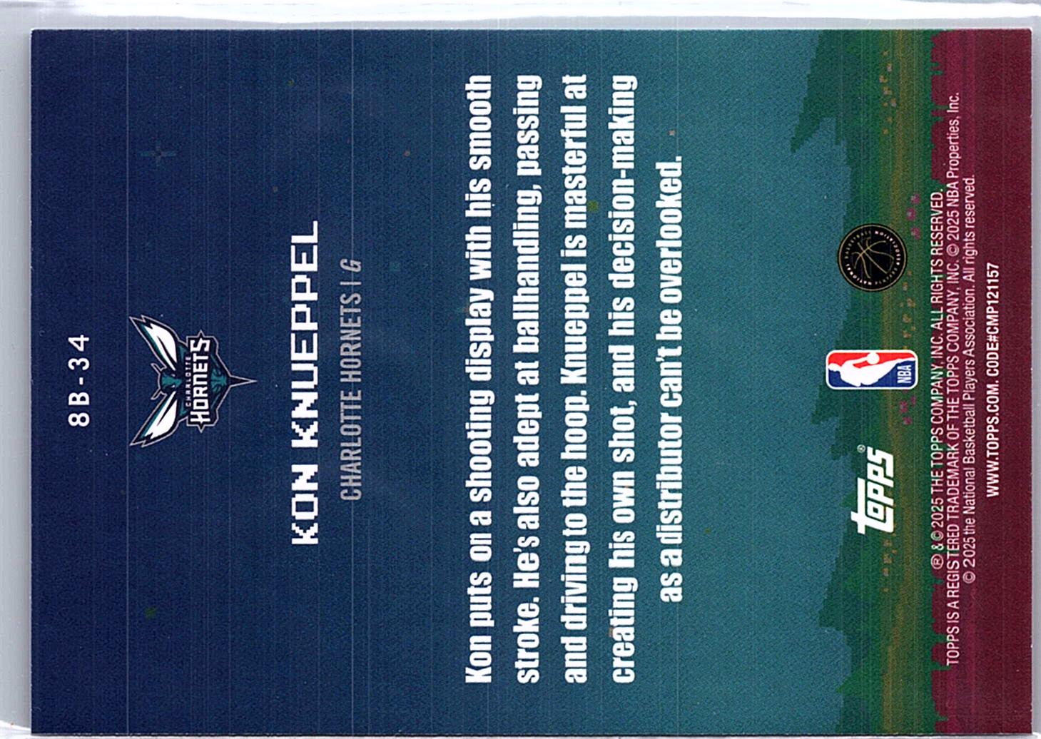 2025-26 Topps #8B-34 Kon Knueppel 8-Bit Ballers