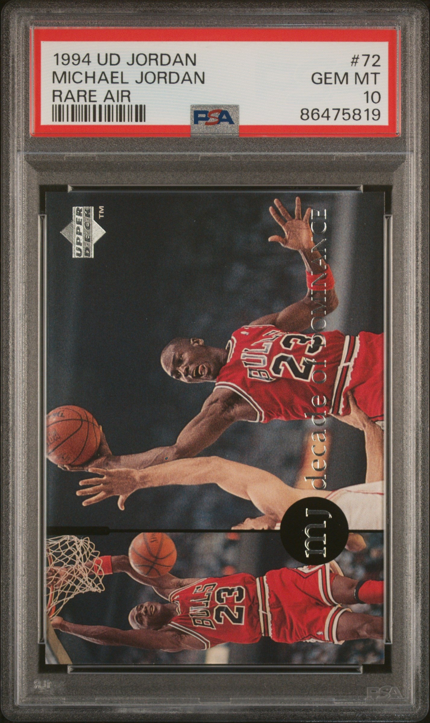 1994 Upper Deck Mj Rare Air #72 Michael Jordan Rare Air PSA 10