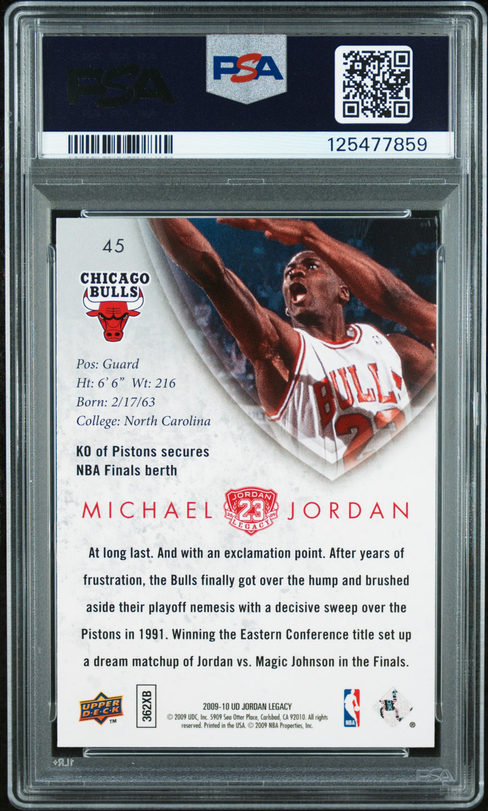 2009 Upper Deck Jordan Legacy Gold #45 Michael Jordan Gold PSA 9