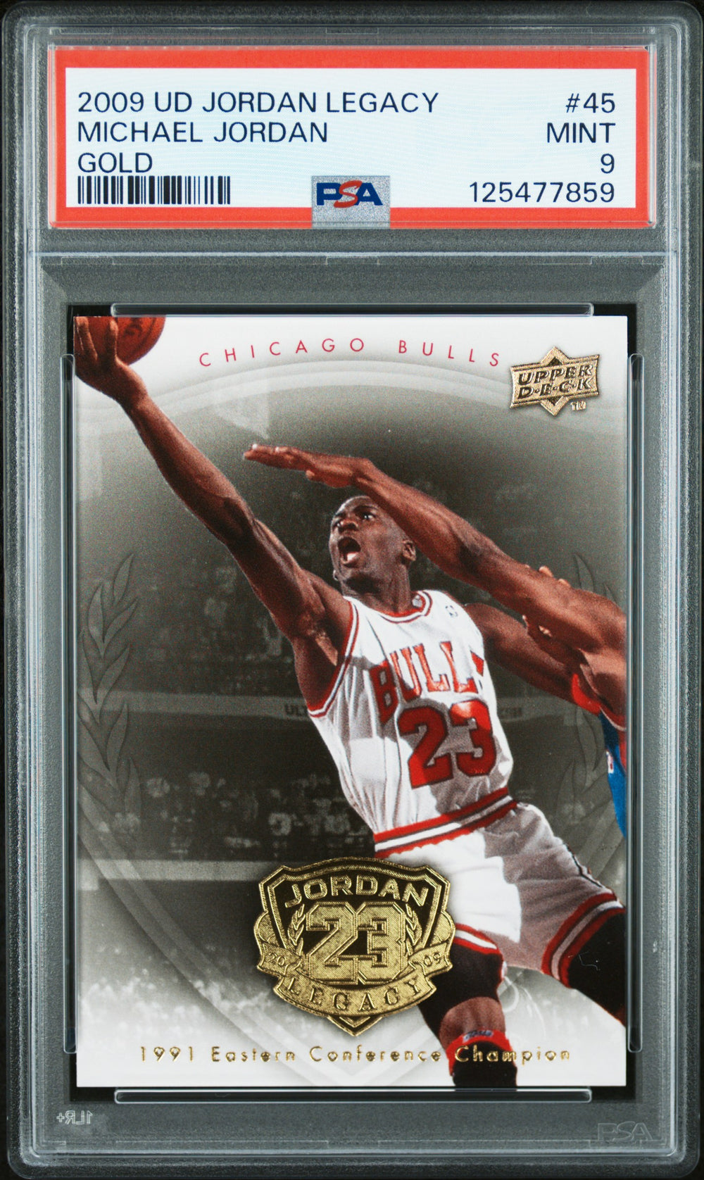 2009 Upper Deck Jordan Legacy Gold #45 Michael Jordan Gold PSA 9