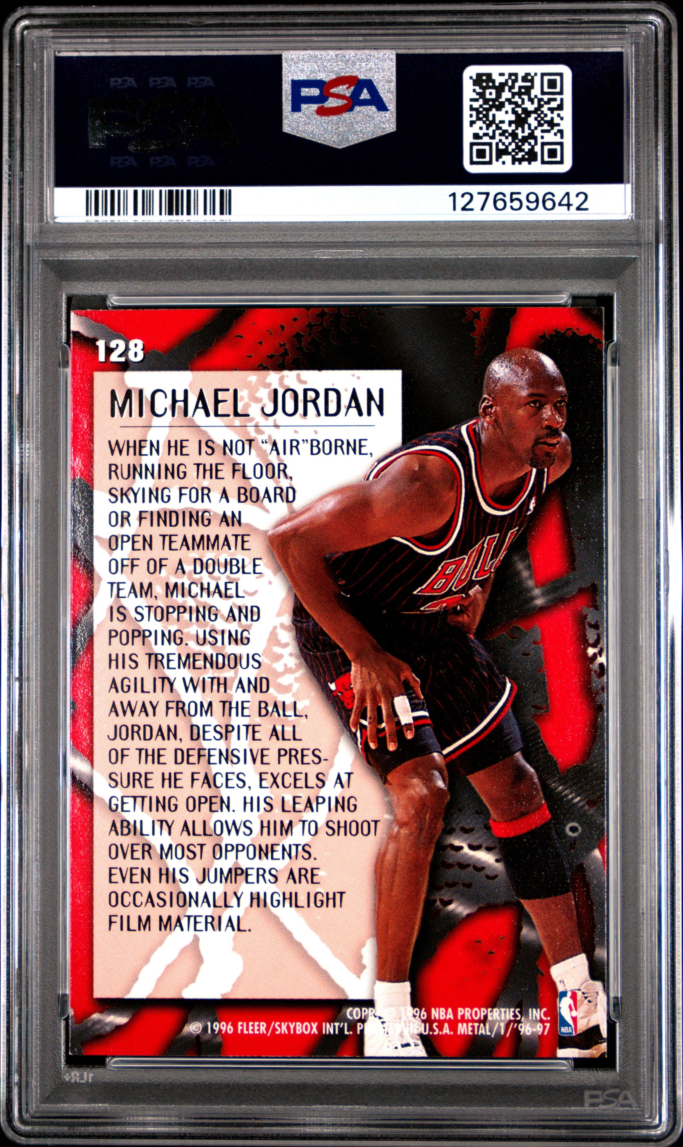 1996 Metal #128 Michael Jordan PSA 9