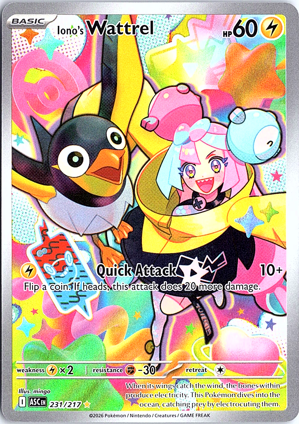 Iono's Wattrel Illustration Rare ME: Ascended Heroes 231/217 NM