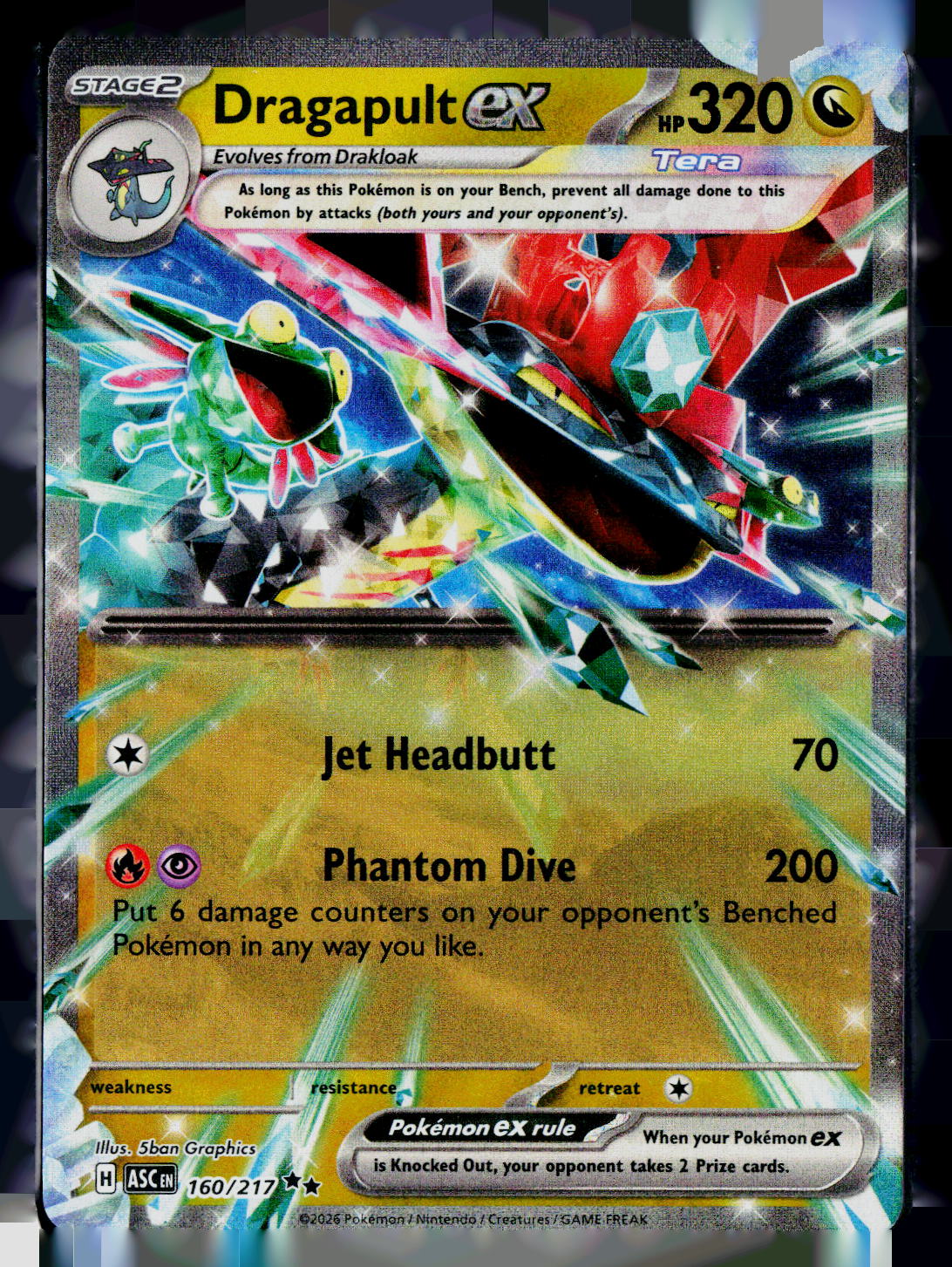 Dragapult ex ASC 160/217 Holo NM