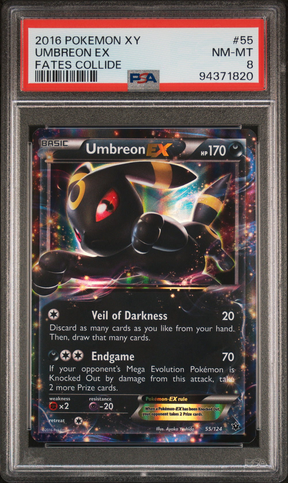 2016 Pokemon Xy Fates Collide #55 Umbreon Ex Fates Collide PSA 8