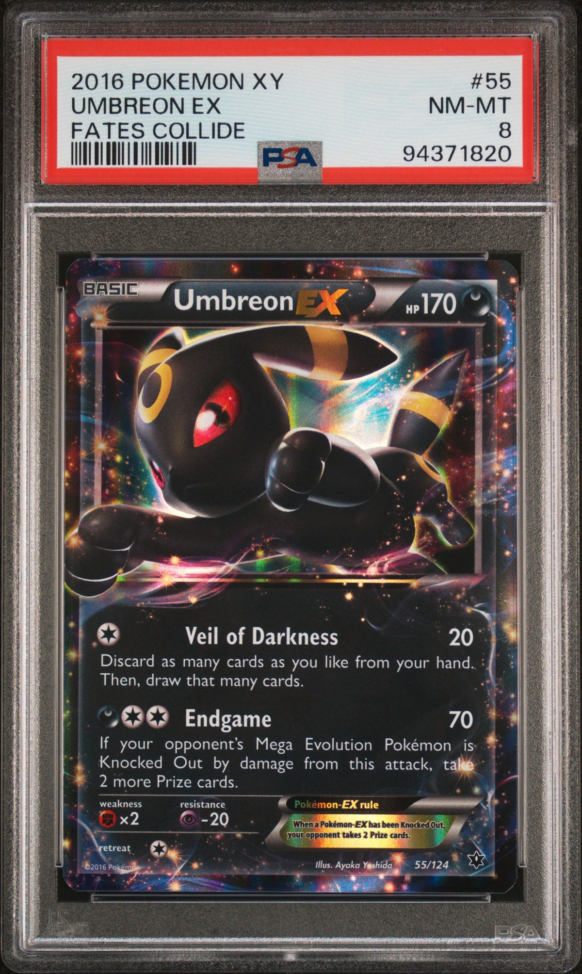 2016 Pokemon Xy Fates Collide #55 Umbreon Ex Fates Collide PSA 8
