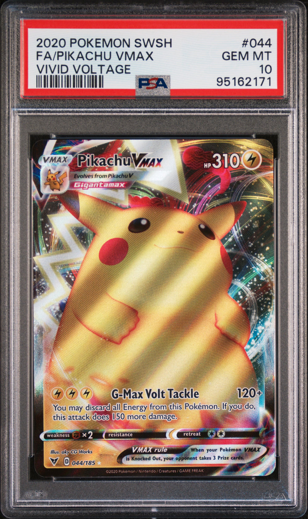 2020 Pokemon Sword & Shield Vivid Voltage #044 Fa/Pikachu Vmax Vivid Voltage PSA 10
