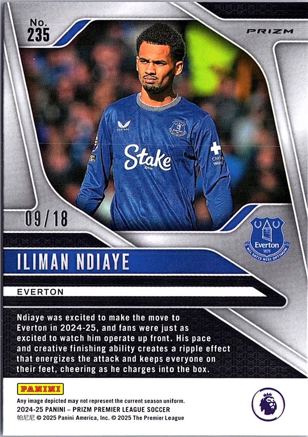 2024-25 Panini Prizm Premier League #235 Iliman Ndiaye Lotus Flower #/18