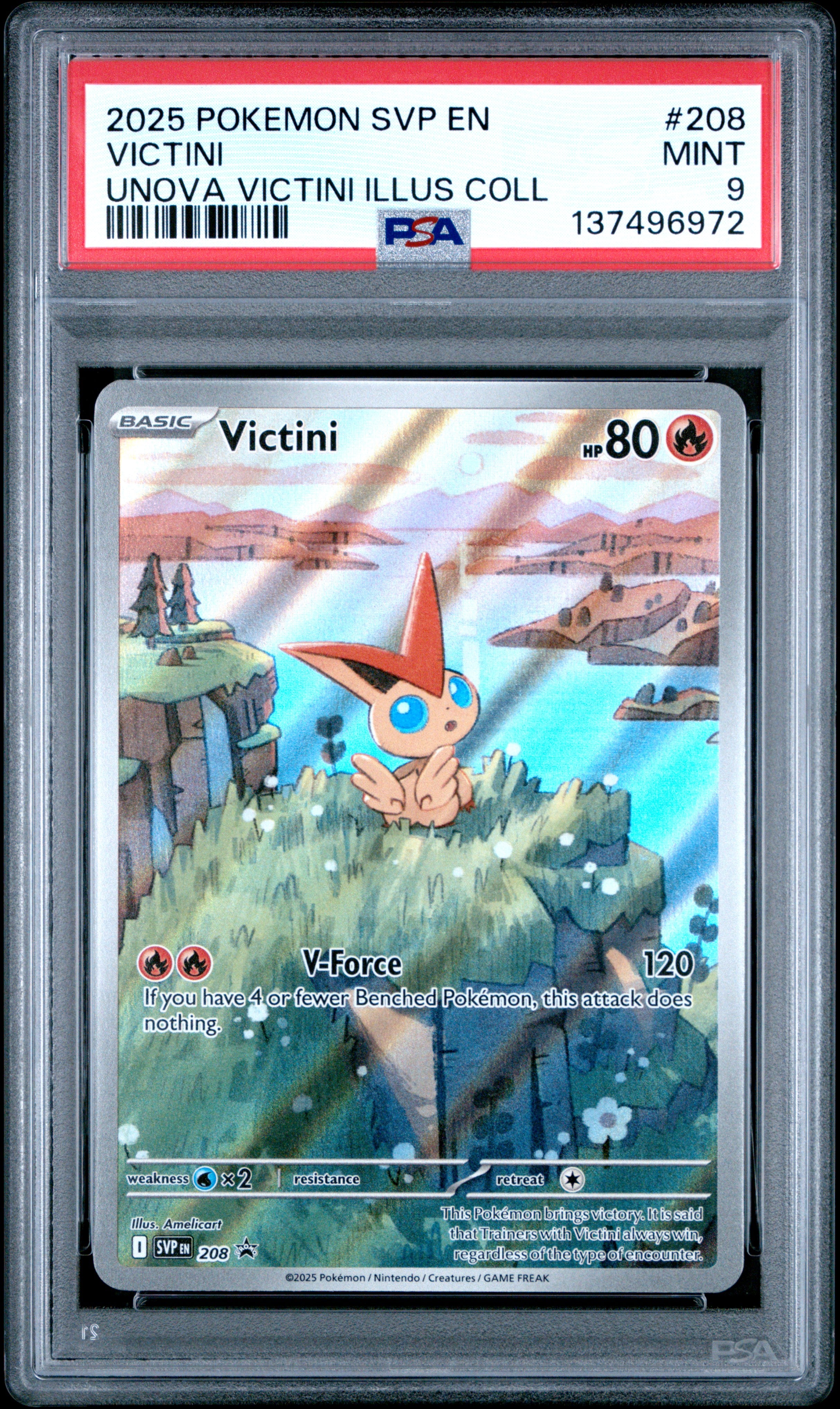 2025 Pokemon Svp En-Sv Black Star Promo #208 Victini PSA 9