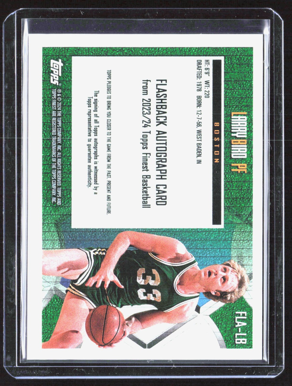 2023-24 Finest - Flashback Autographs Gold Refractors Larry Bird FLA-LB /50