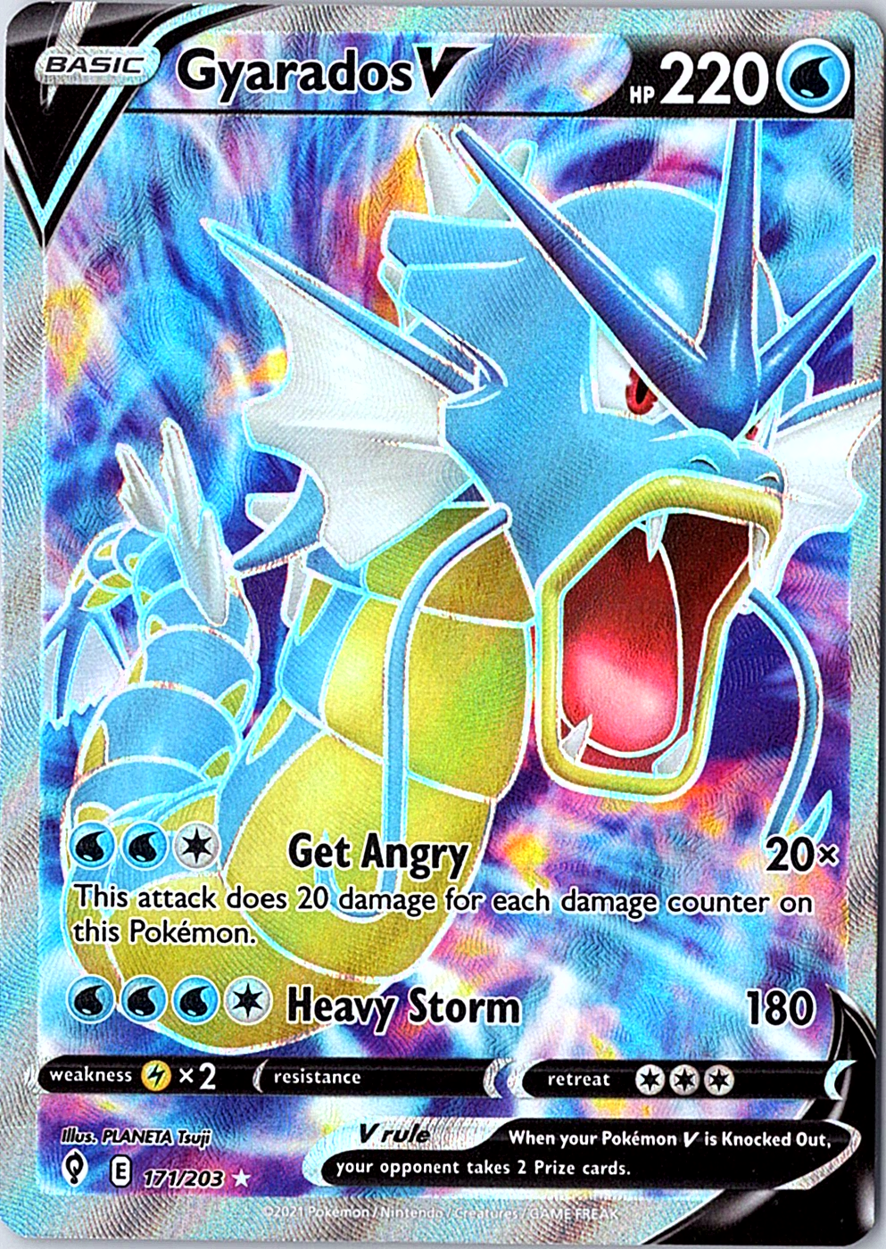 Gyarados V (Full Art) Ultra Rare SWSH07: Evolving Skies 171/203 NM
