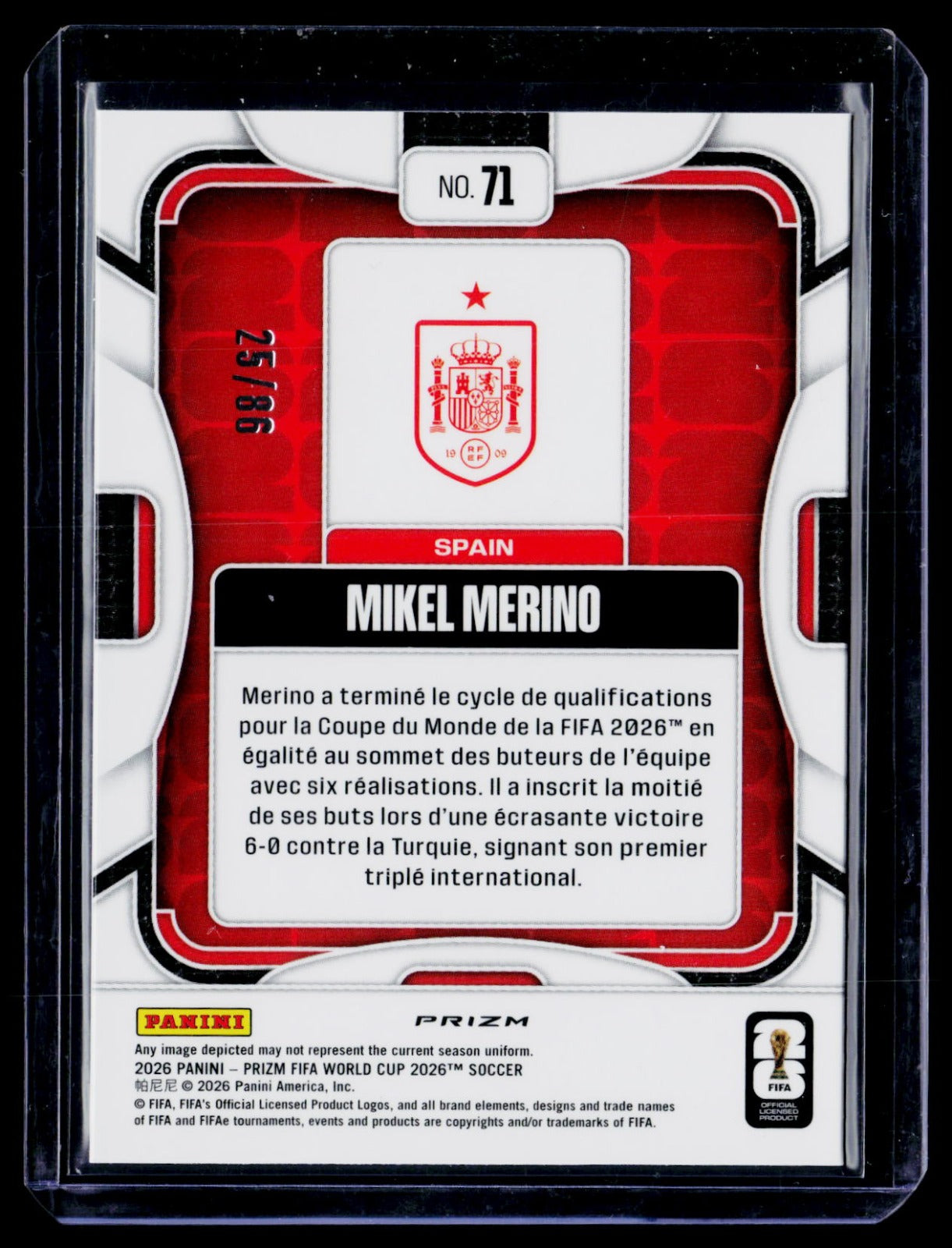 Mikel Merino Panini Prizm FIFA World Cup Maple leaf - 71 NM