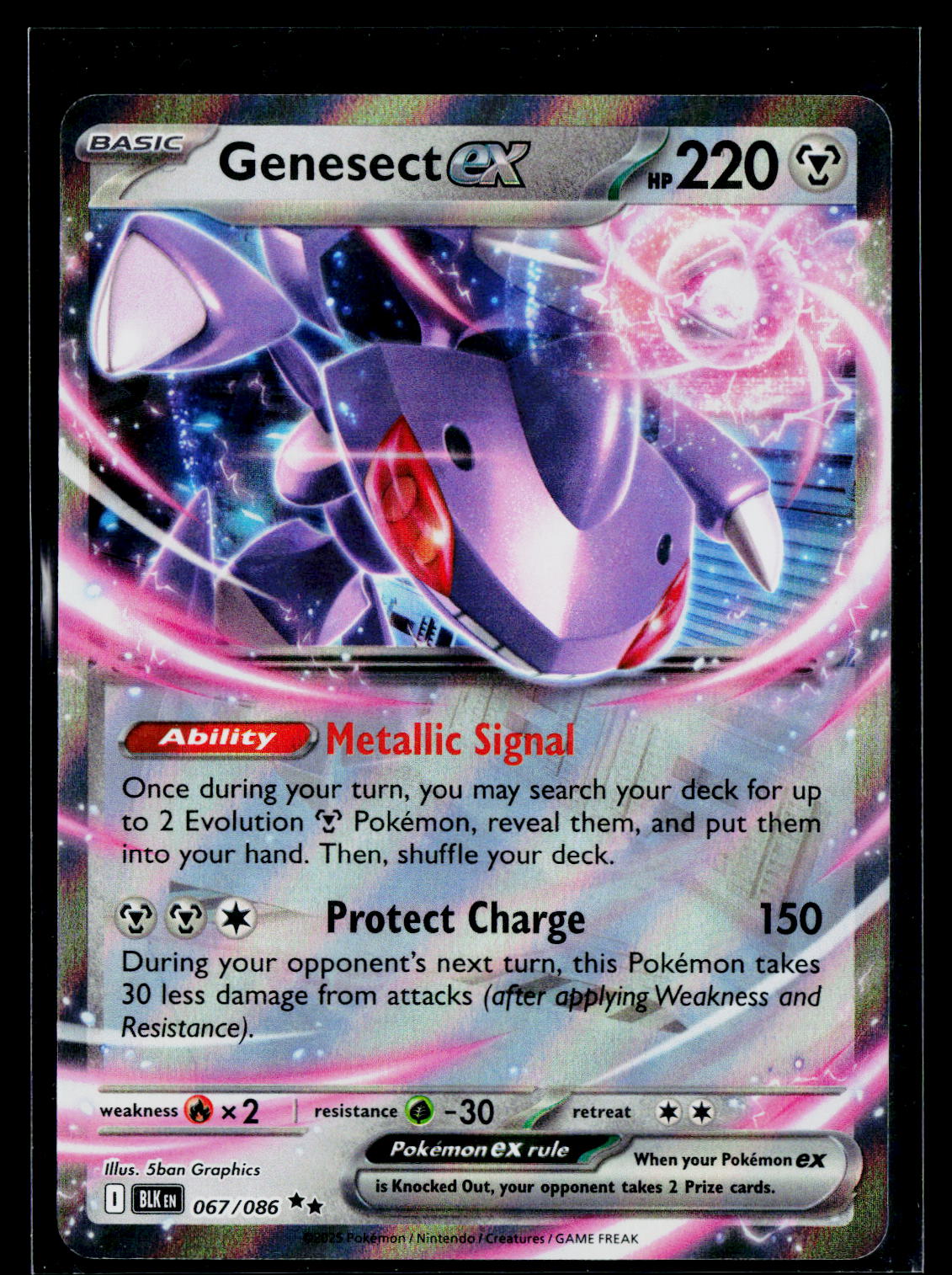Genesect ex BLK 067/086 Holo NM