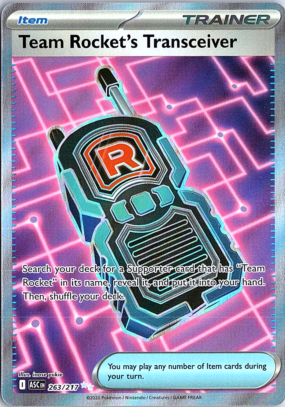 Team Rocket's Transceiver Ultra Rare ME: Ascended Heroes 263/217 NM