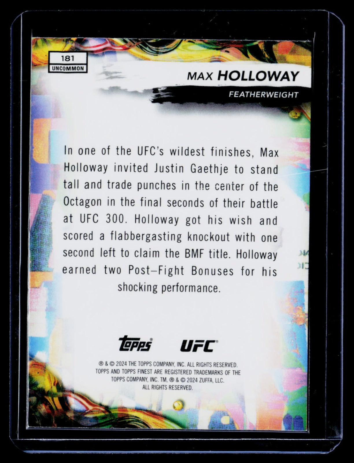 Max Holloway Topps Finest UFC - Aqua Glitter Refractors 181 NM