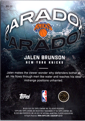 Jalen Brunson Topps Chrome - Paradox PX-11 NM (Back)