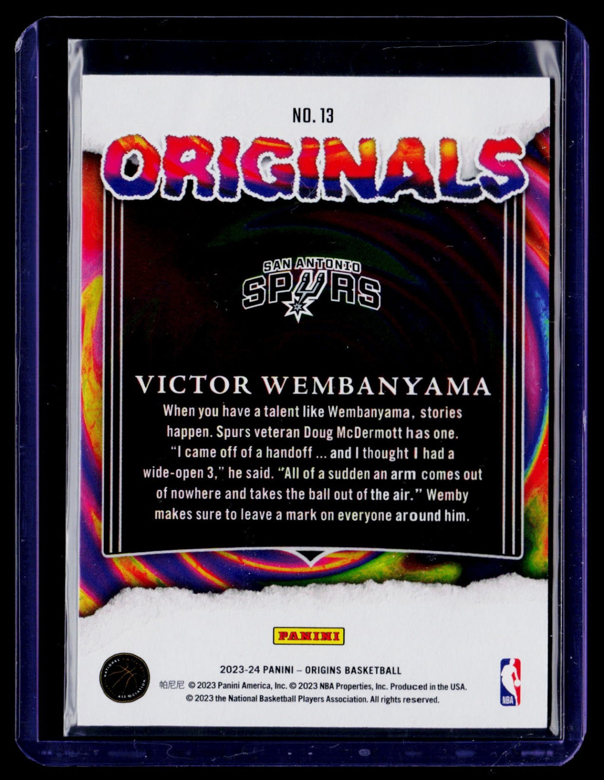 Victor Wembanyama Panini Origins - Originals 13 NM