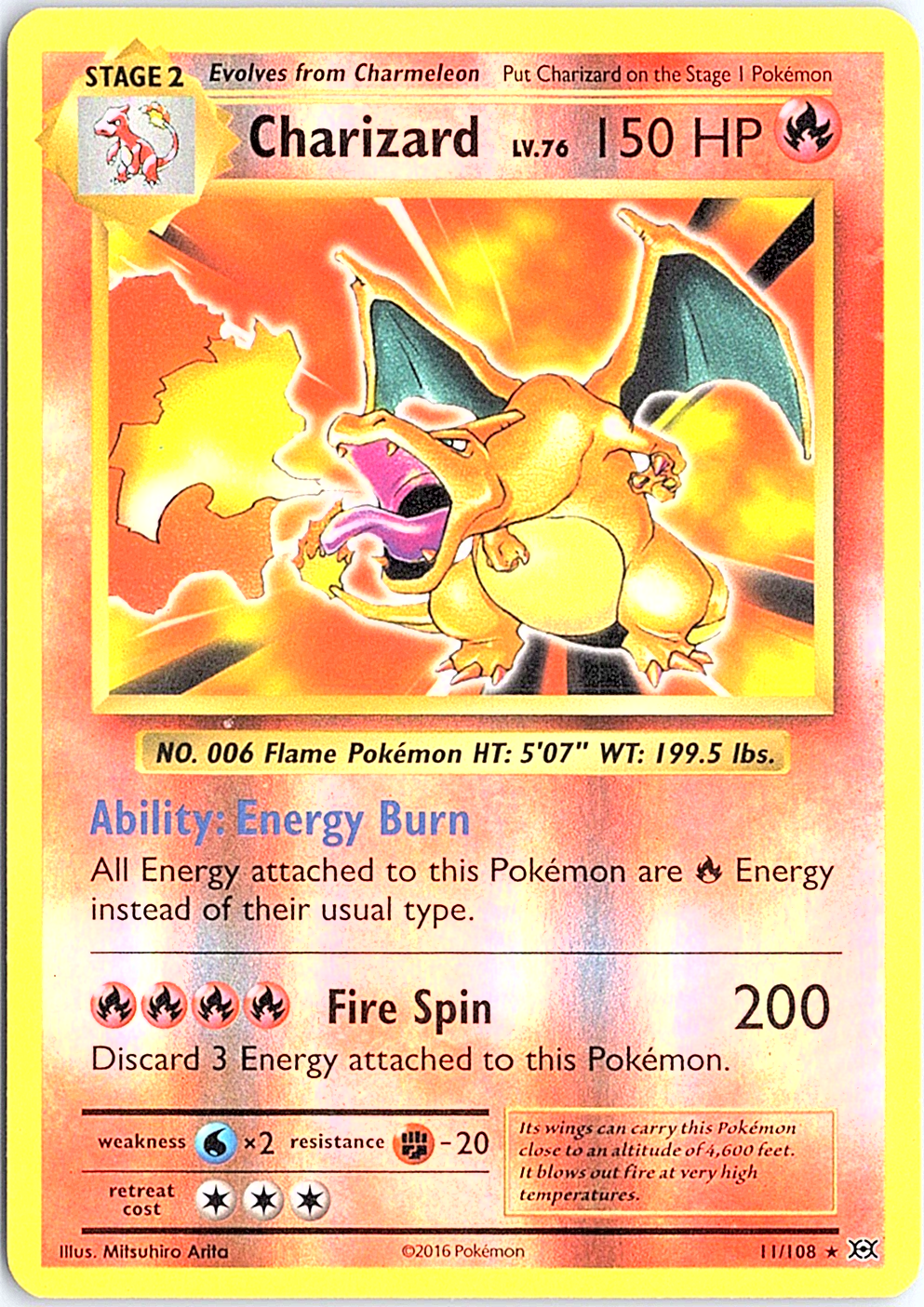 Charizard Holo Rare XY - Evolutions 11/108 NM