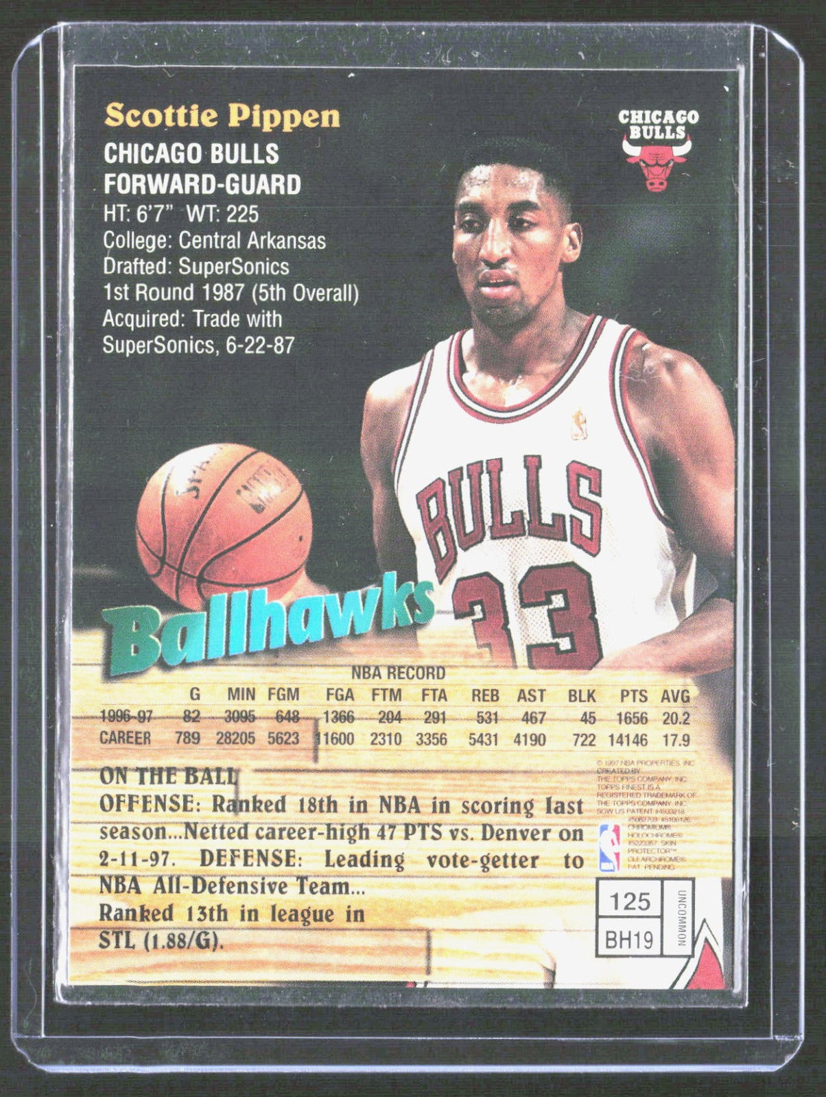 1997-98 Finest Scottie Pippen 125 Basketball Chicago Bulls